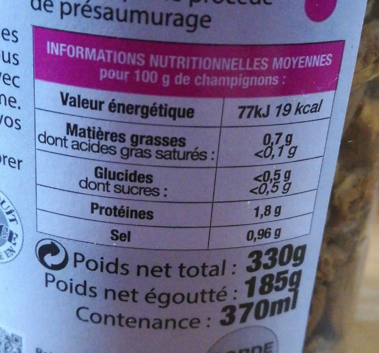 BORDE Bocal 37CL Girolles Borde packshot