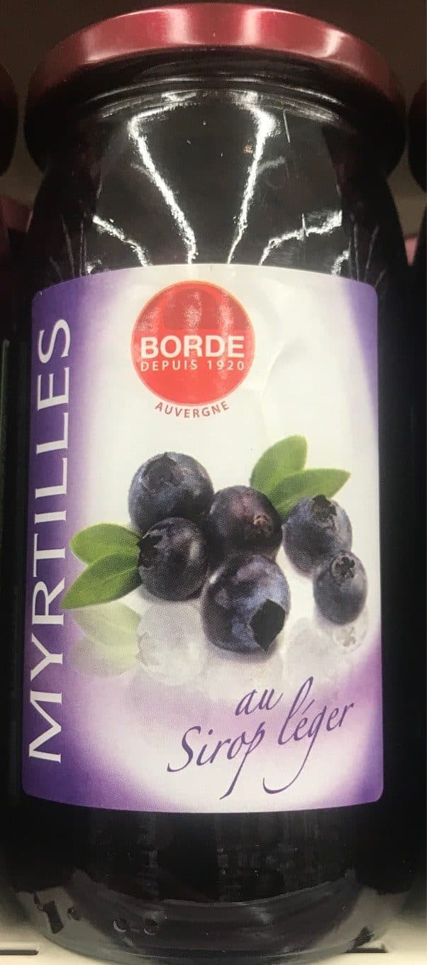 Borde Myrtilles au sirop léger packshot