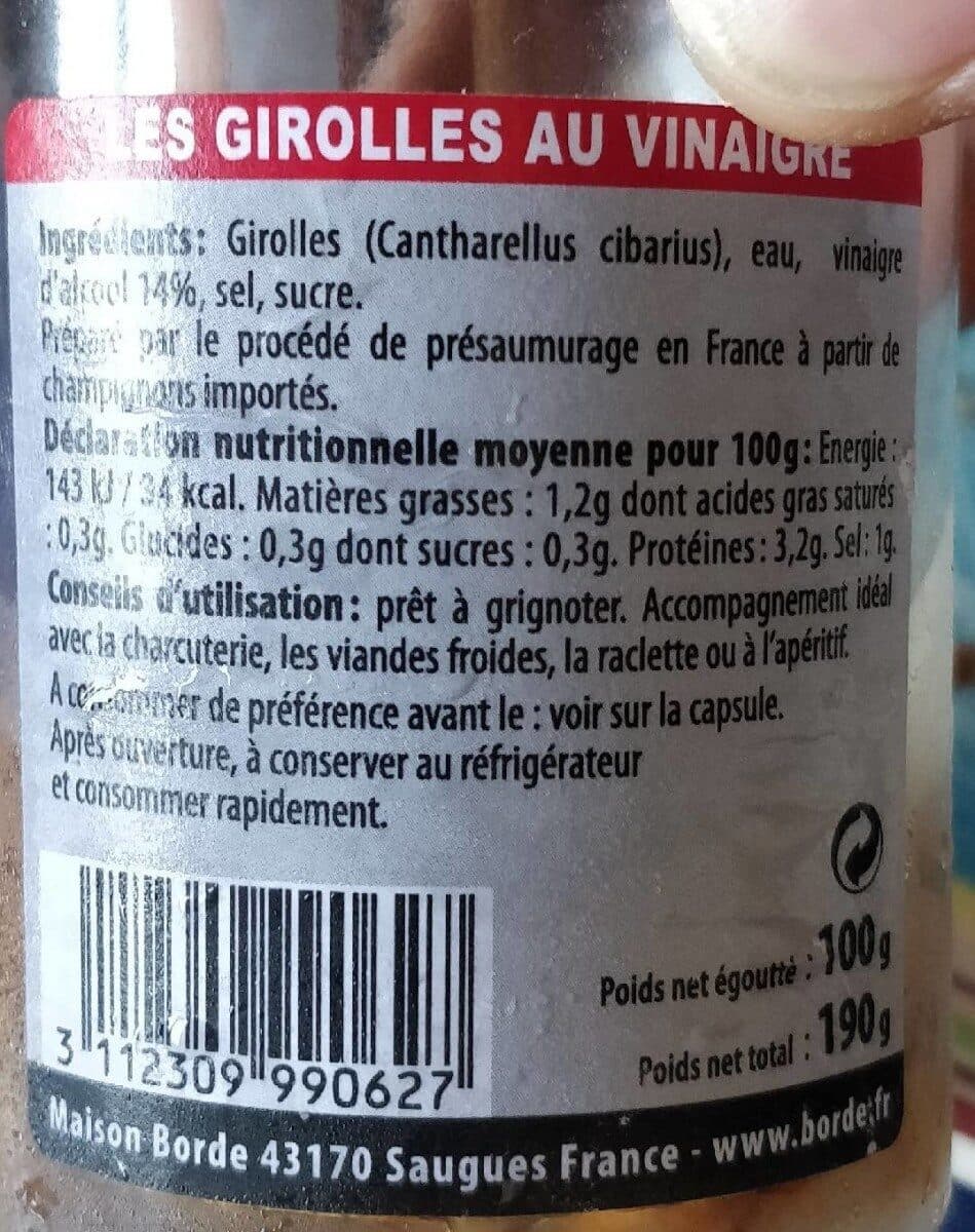 Borde Les girolles au vinaigre packshot