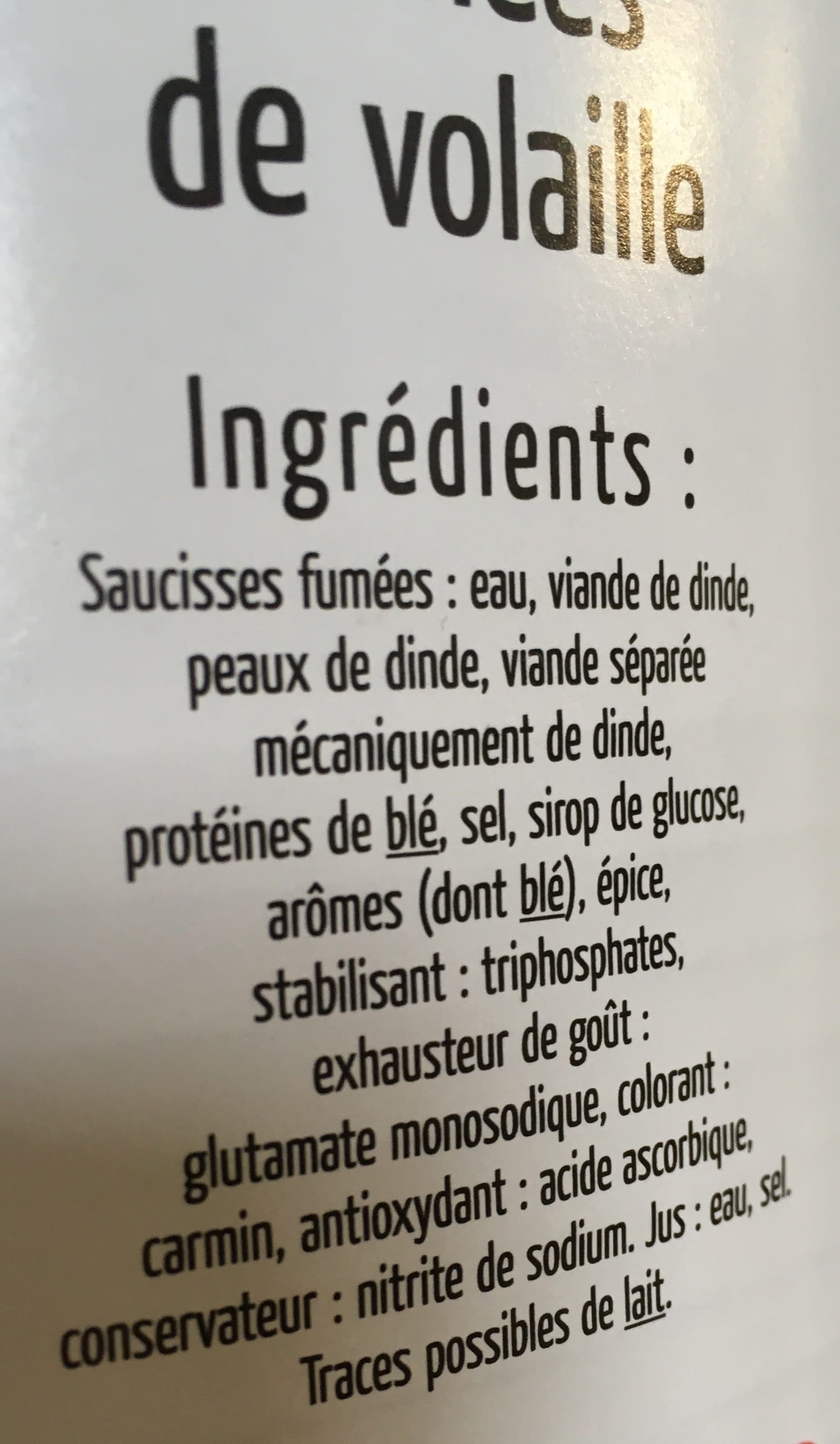 Maingourd Saucisses de volaille packshot
