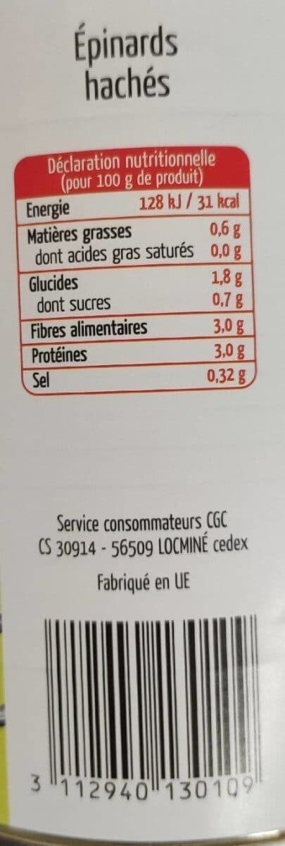 Maingourd Épinards hachés packshot