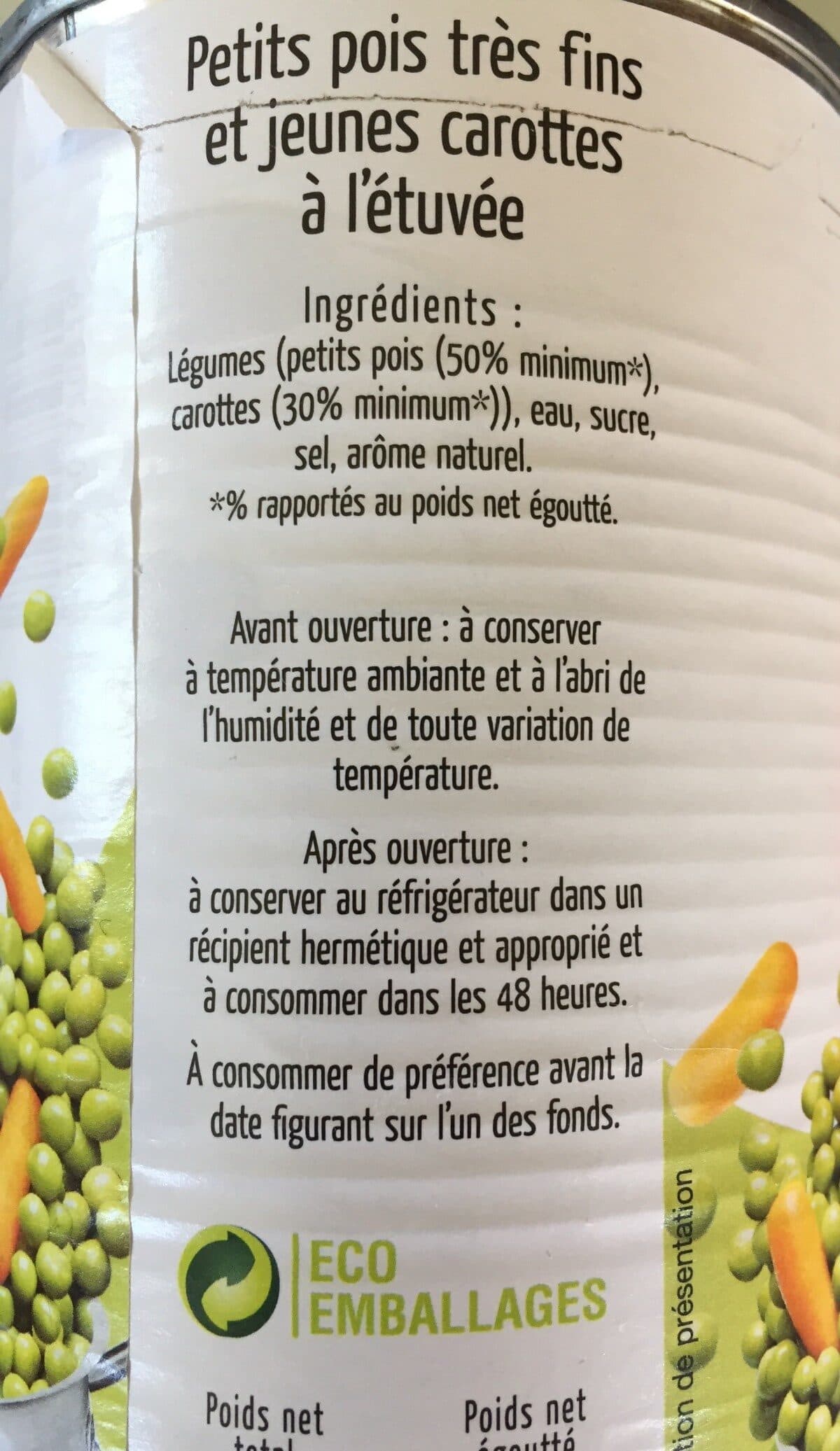 Open Food Facts Petits pois jeunes carottes packshot