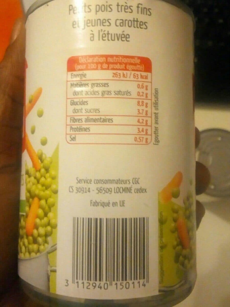 Open Food Facts Petits pois jeunes carottes packshot