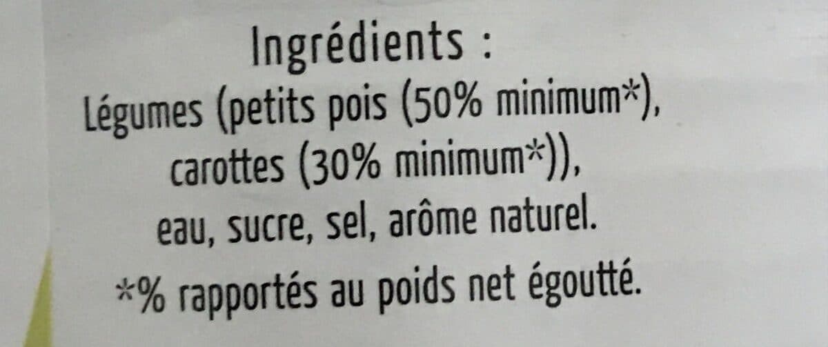 Maingourd Petit pois et jeunes carottes packshot