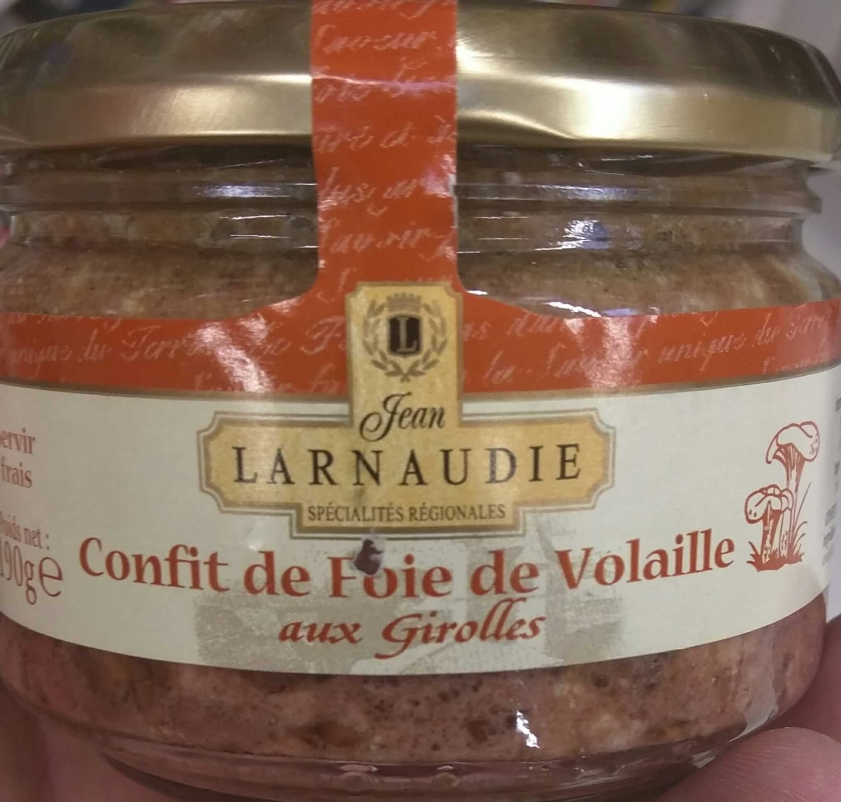 Jean Larnaudie Confit de Foie de Volaille aux Girolles packshot