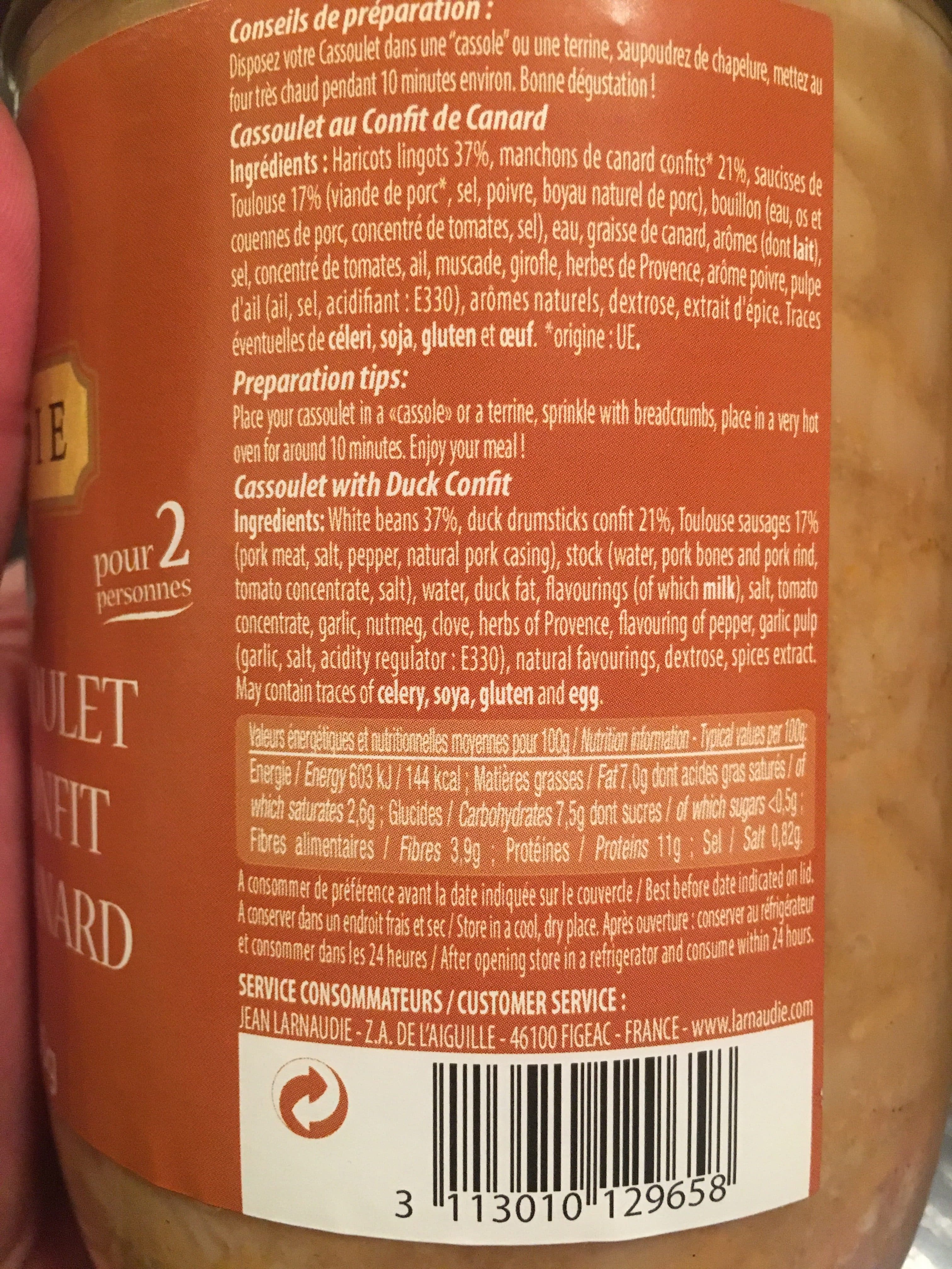 Lardaunie Cassoulet au confit de canard packshot