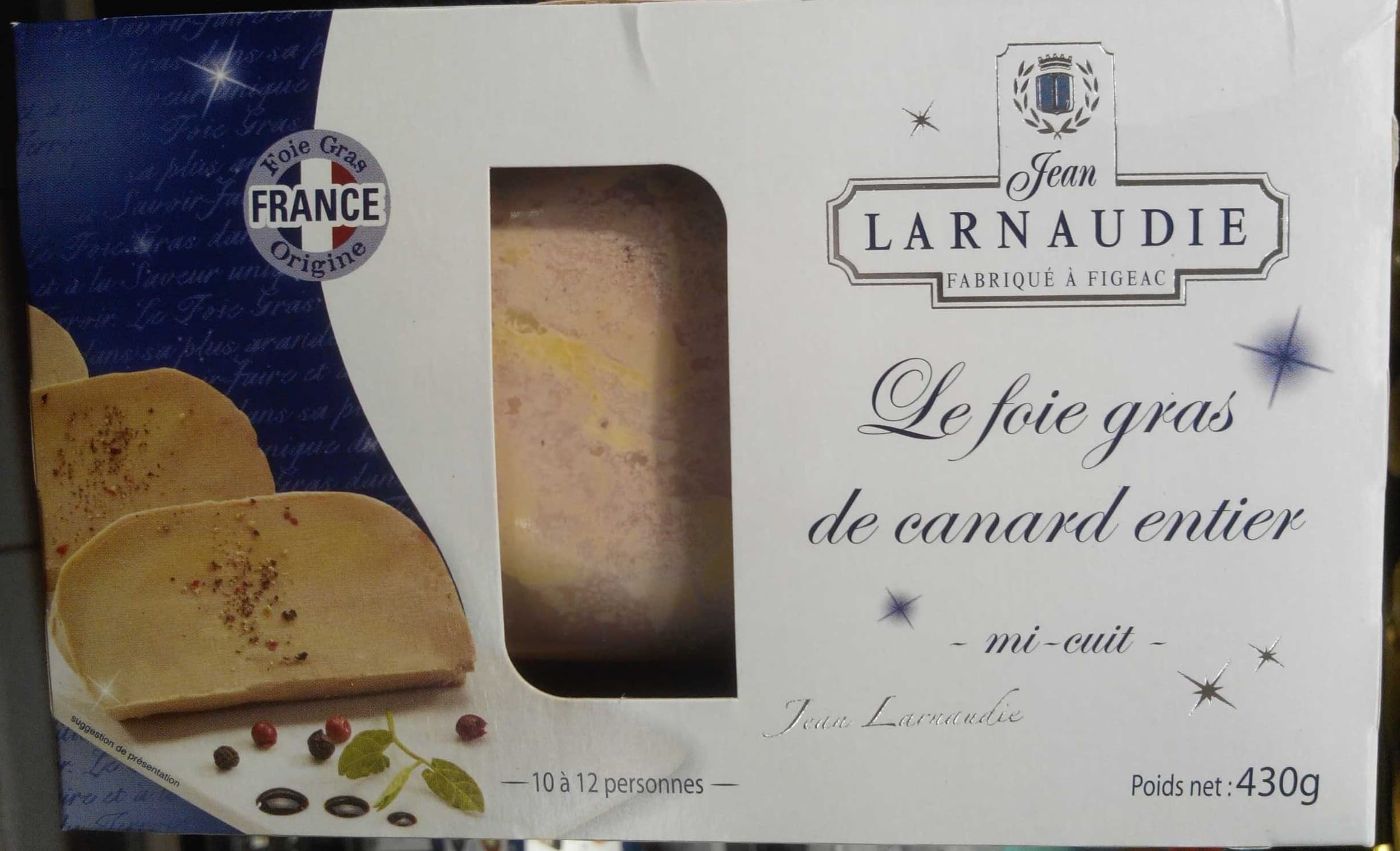 Jean Larnaudie Le foie gras de canard entier mi-cuit packshot