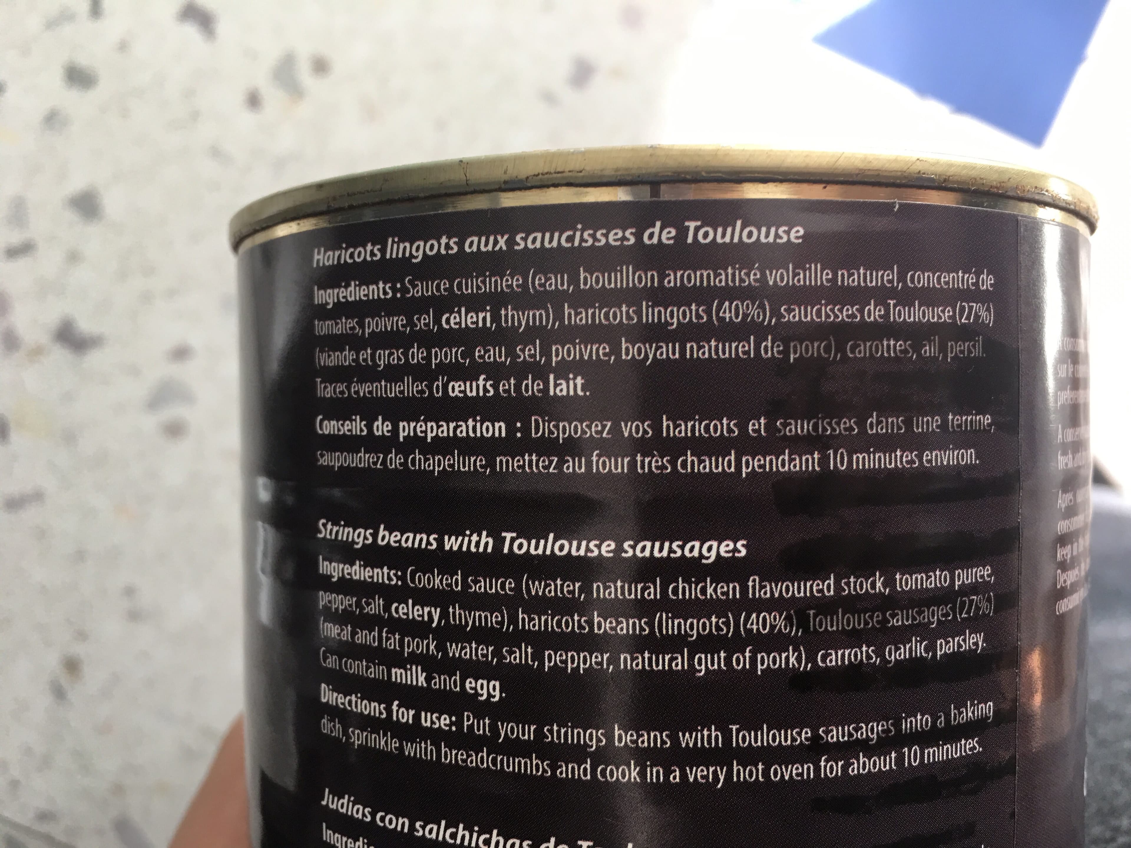 Jean LARNAUDIE Haricots lingots aux saucisses de Toulouse packshot