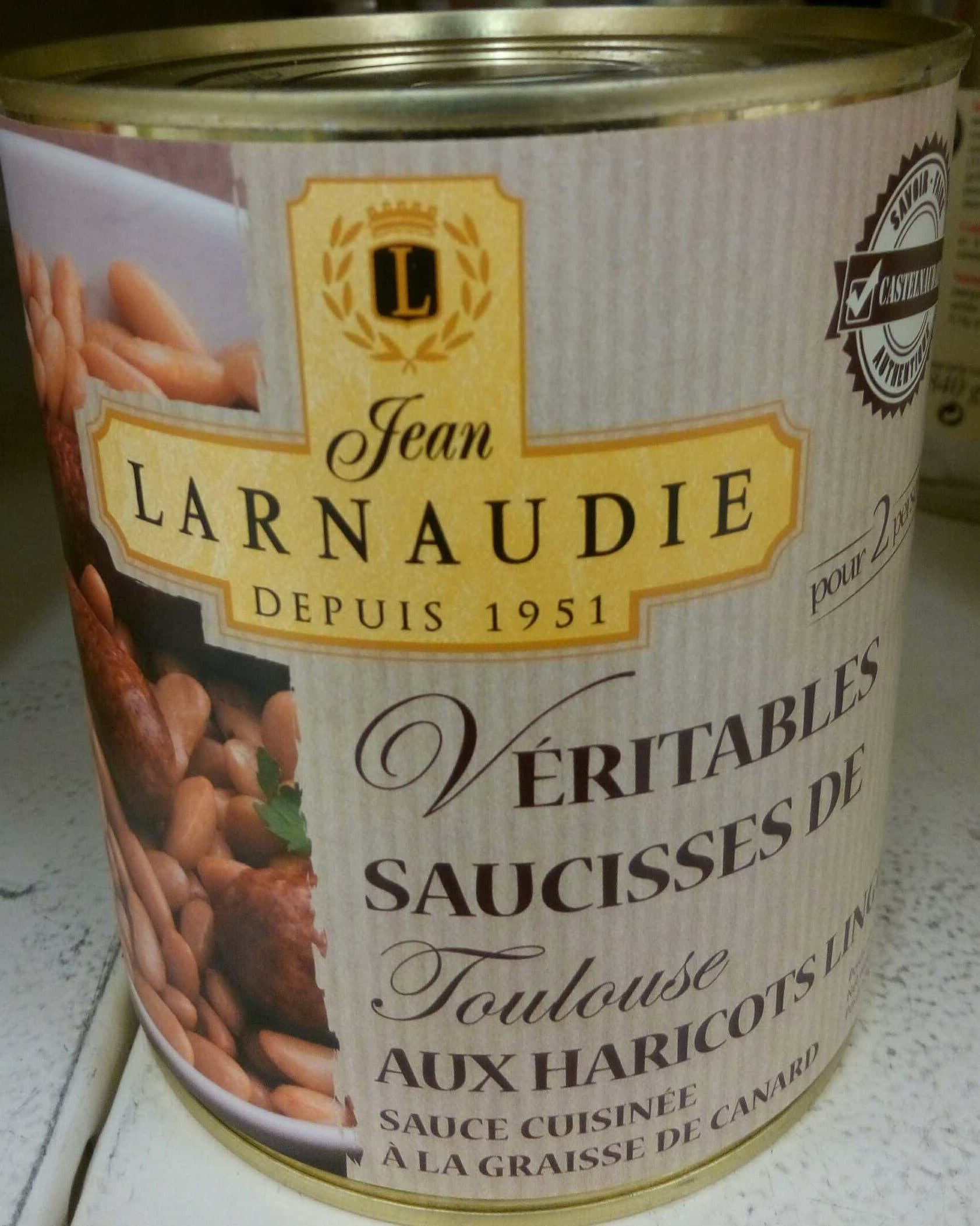 Jean Larnaudie Véritables saucisses de Toulouse aux haricots lingots packshot