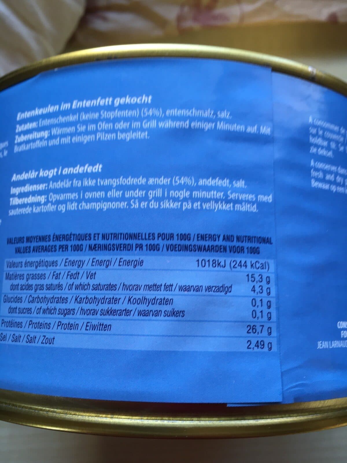Larnaudie Cuisses de canard cuites dans la graisses de canard packshot