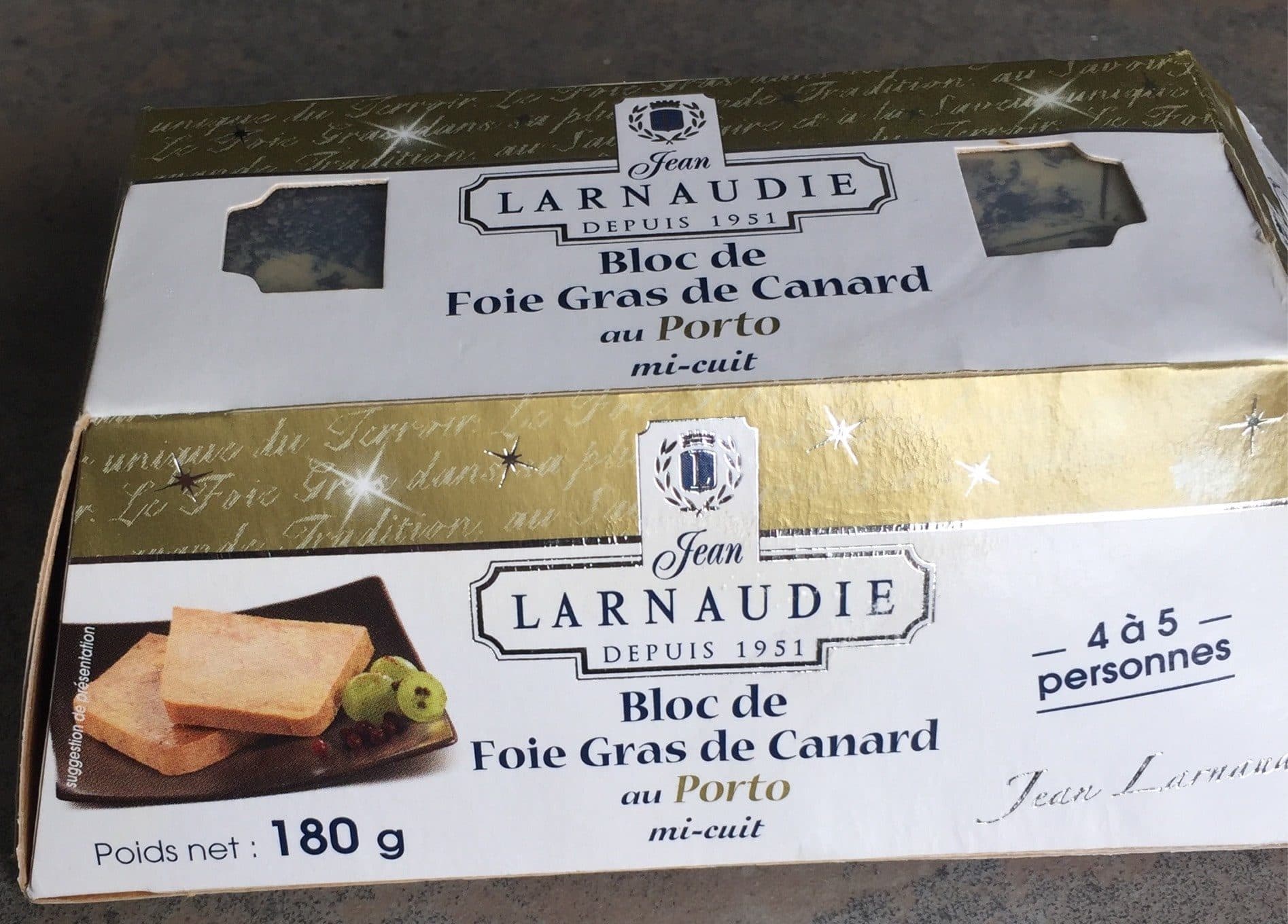 Jean Larnaudie Bloc de foie gras de canard au porto mi-cuit packshot