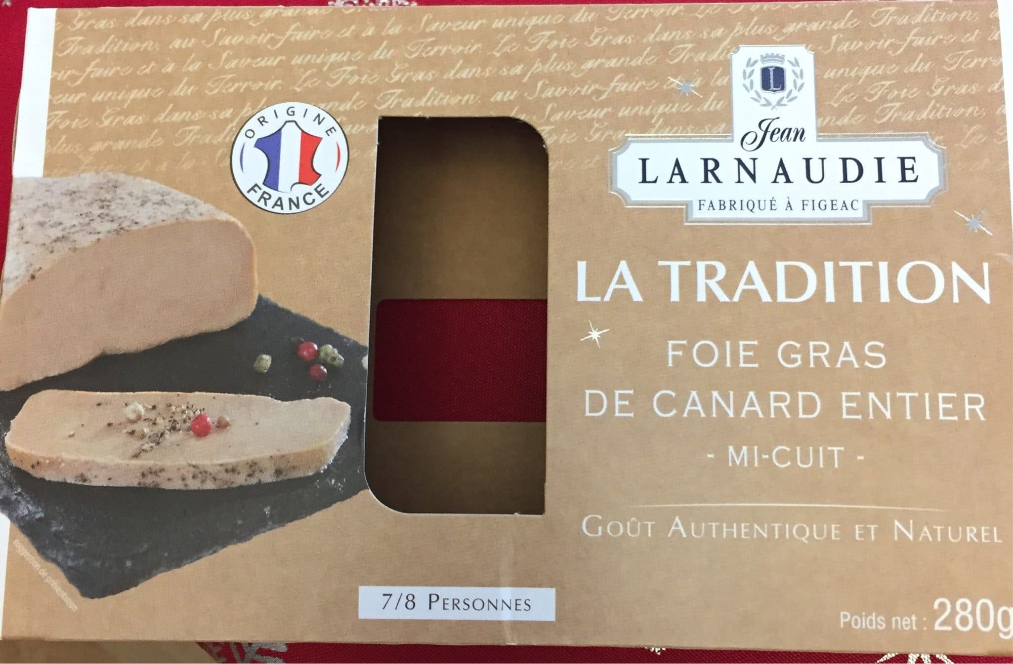 Jean Larnaudie Foie gras entier mi-cuit packshot