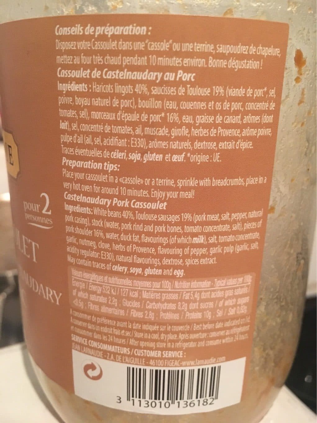 Jean Larnaudie Cassoulet au porc packshot