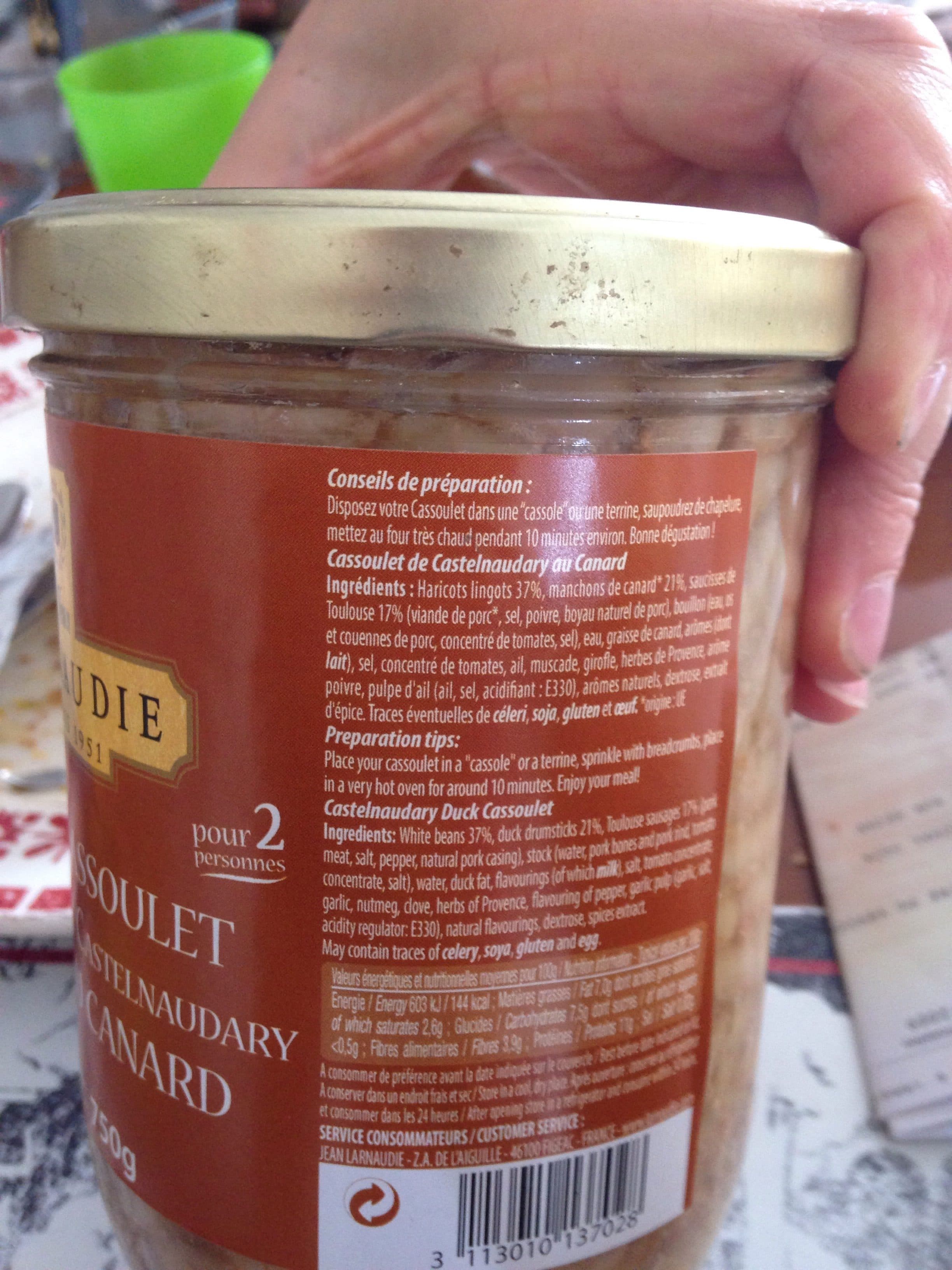 Jean Larnaudie Cassoulet de Castelnaudary au canard packshot