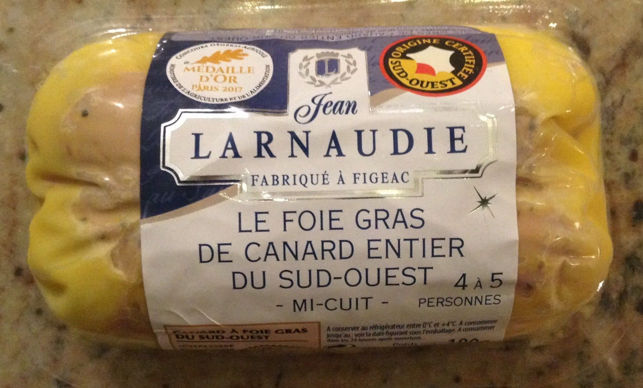 Jean Larnaudie Foie gras de canard entier du Sud-Ouest mi-cuit packshot