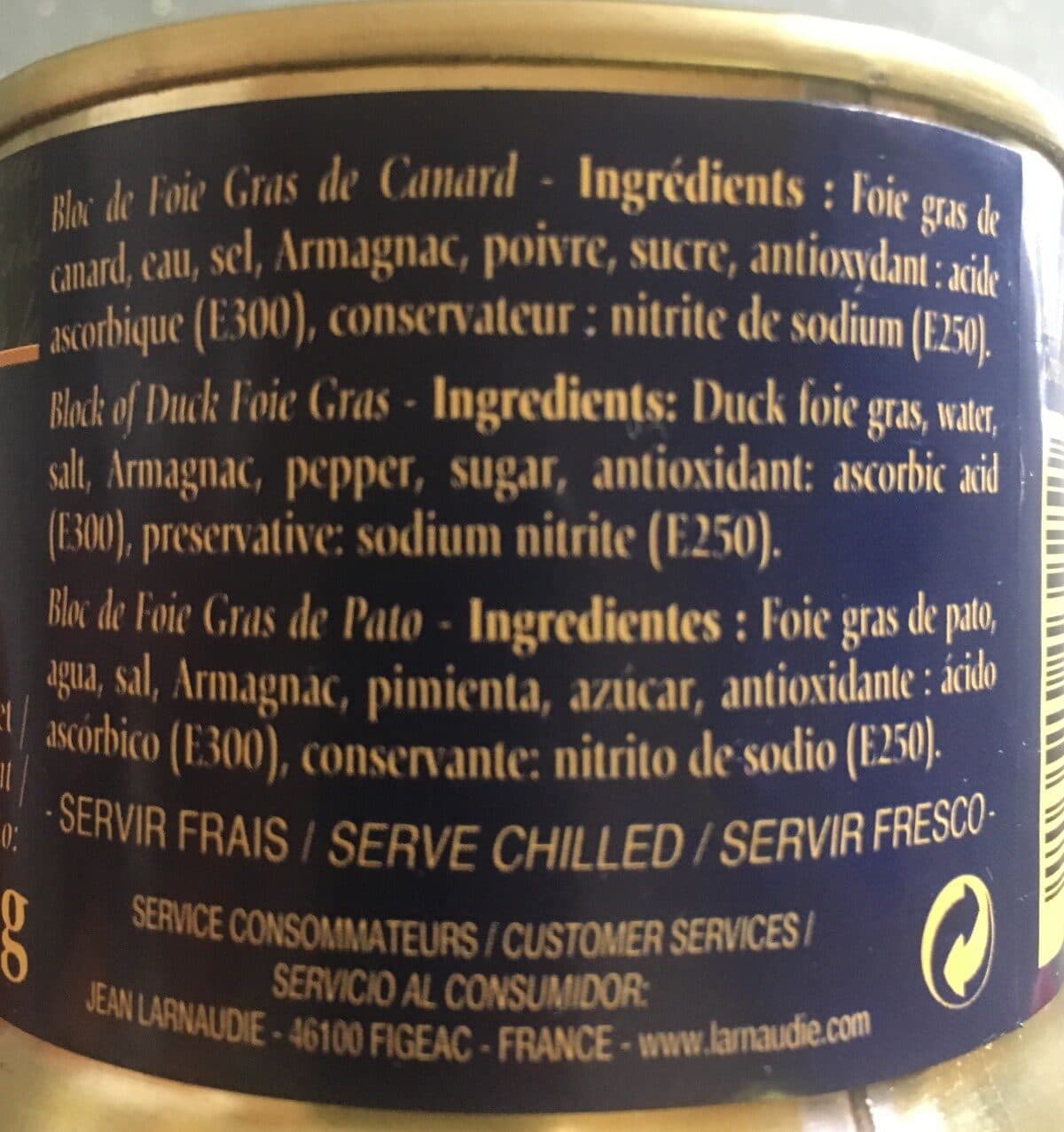 Larnaudie Bloc de foie gras de canard packshot