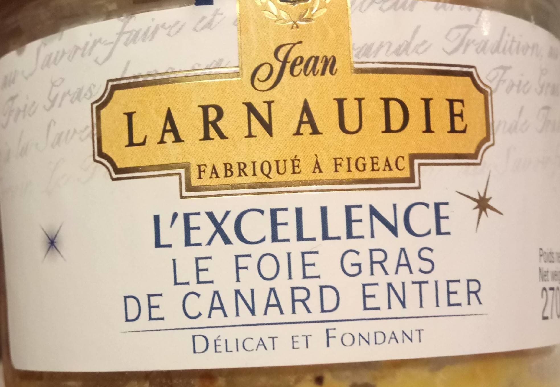 Jean Larnaudie L'excellence foie gras de canard entier packshot