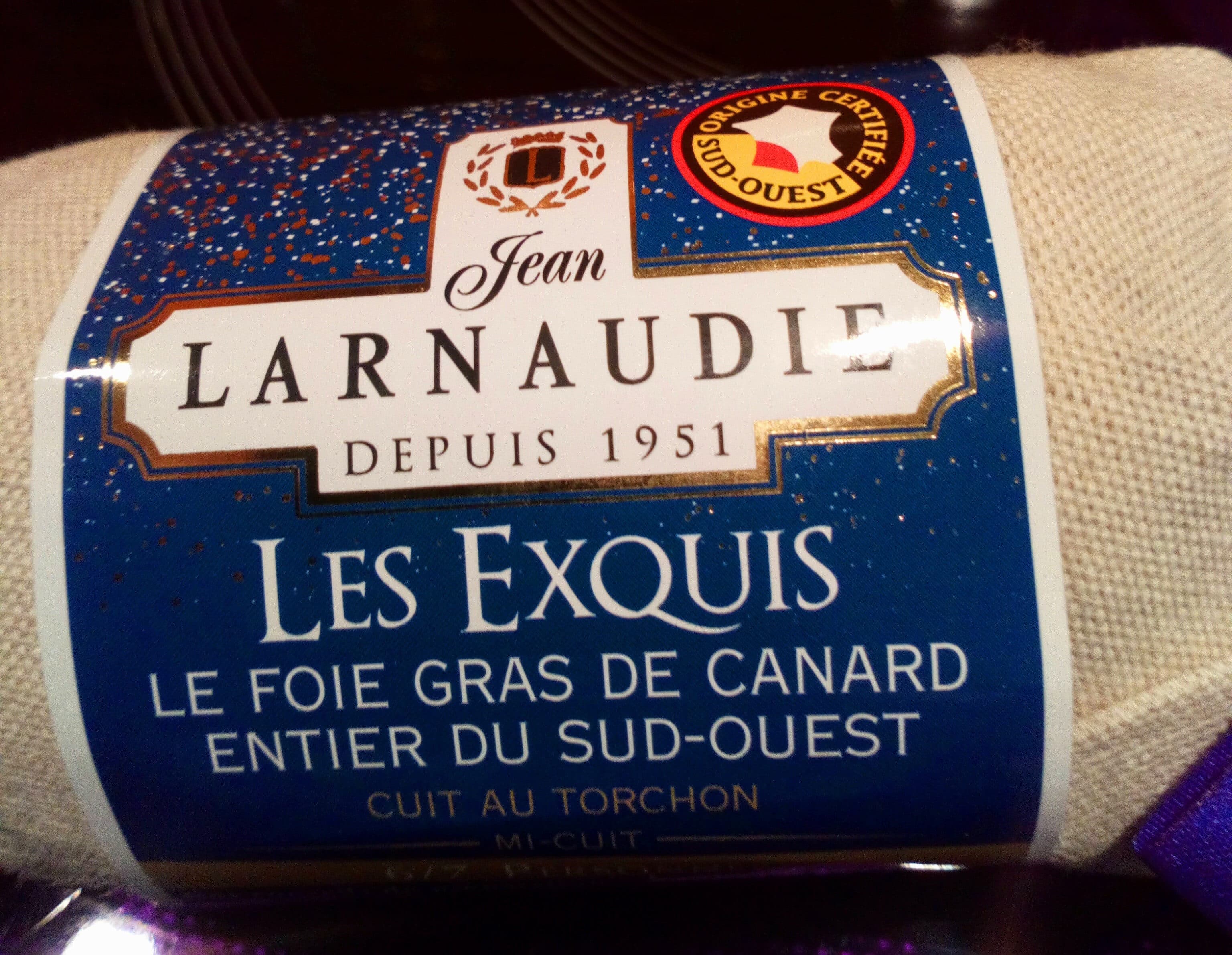 Jean Larnaudie Foie gras de canard entier cuit au torchon packshot