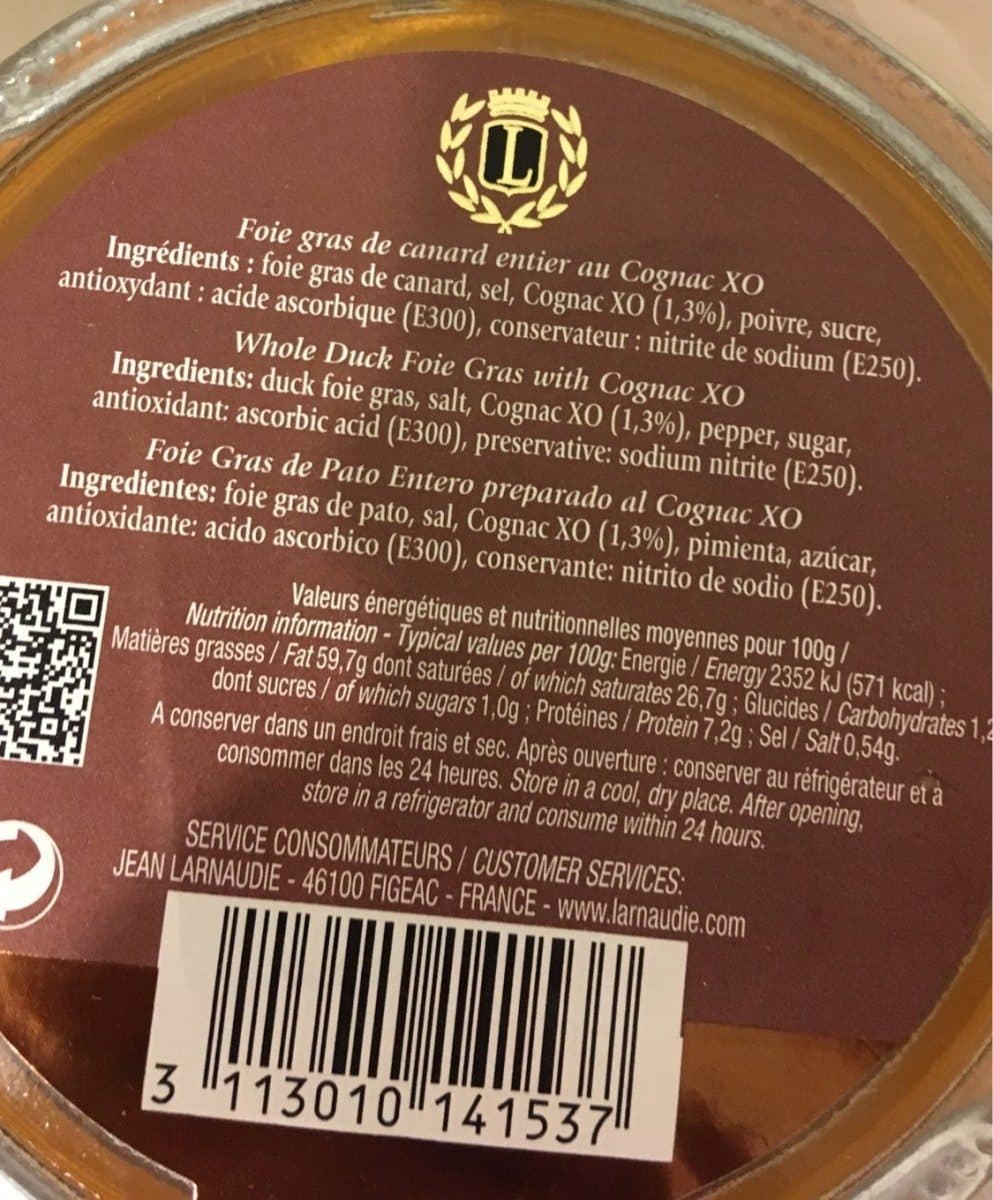 Larnaudie Foie Gras de Canard Entier au Cognac XO packshot