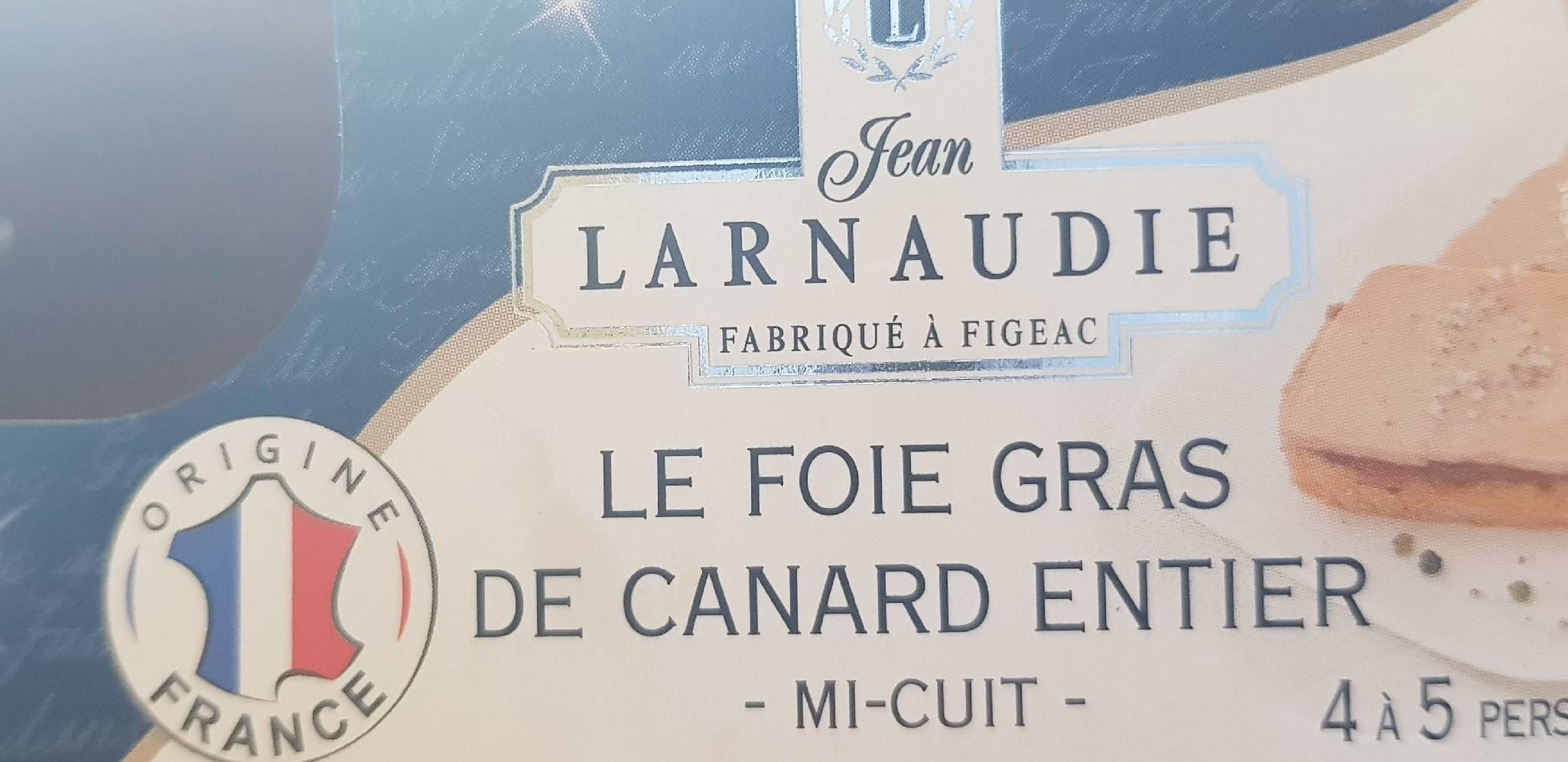 Larnaudie Fois gras de canard entier mi-cuit packshot
