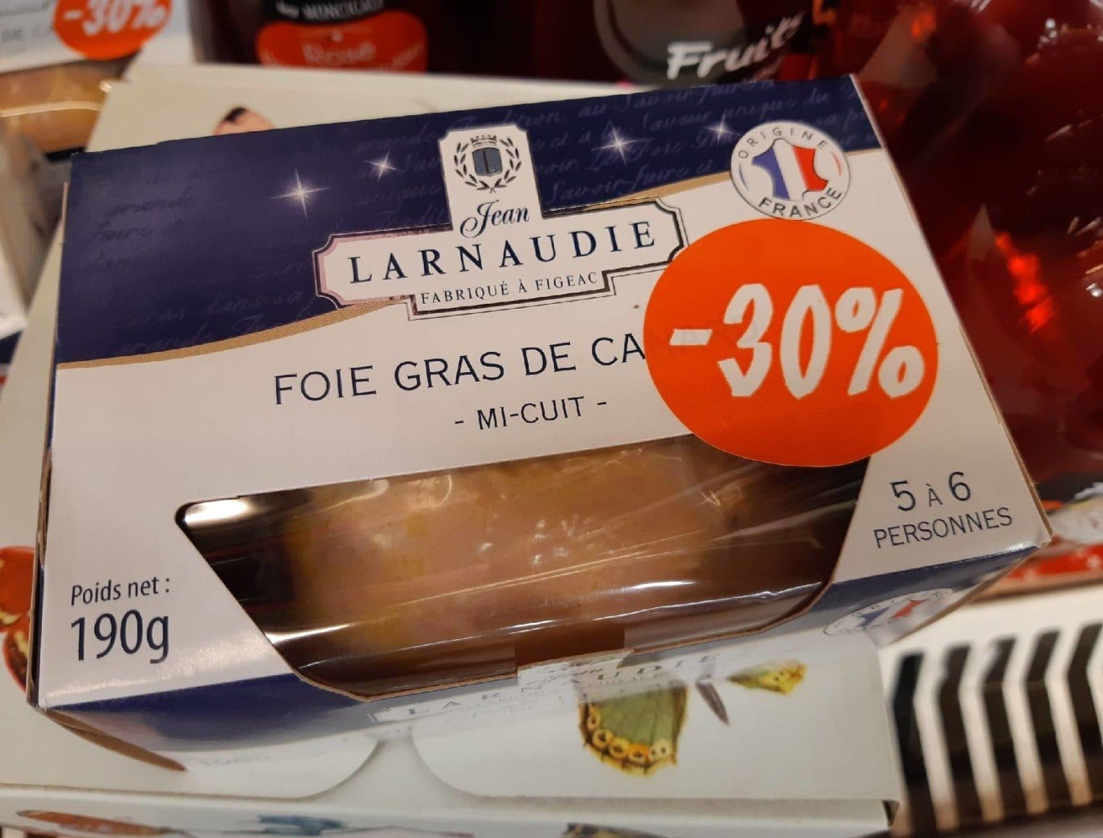 Larnaudie Foie gras de canard mi-cuit 190 grammes packshot