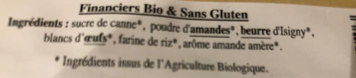 Biscuits Marguerite Financiers bio et sans gluten packshot