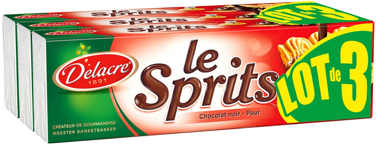 Delacre Delacre sprits chocolat noir lot 3x200g ( packshot