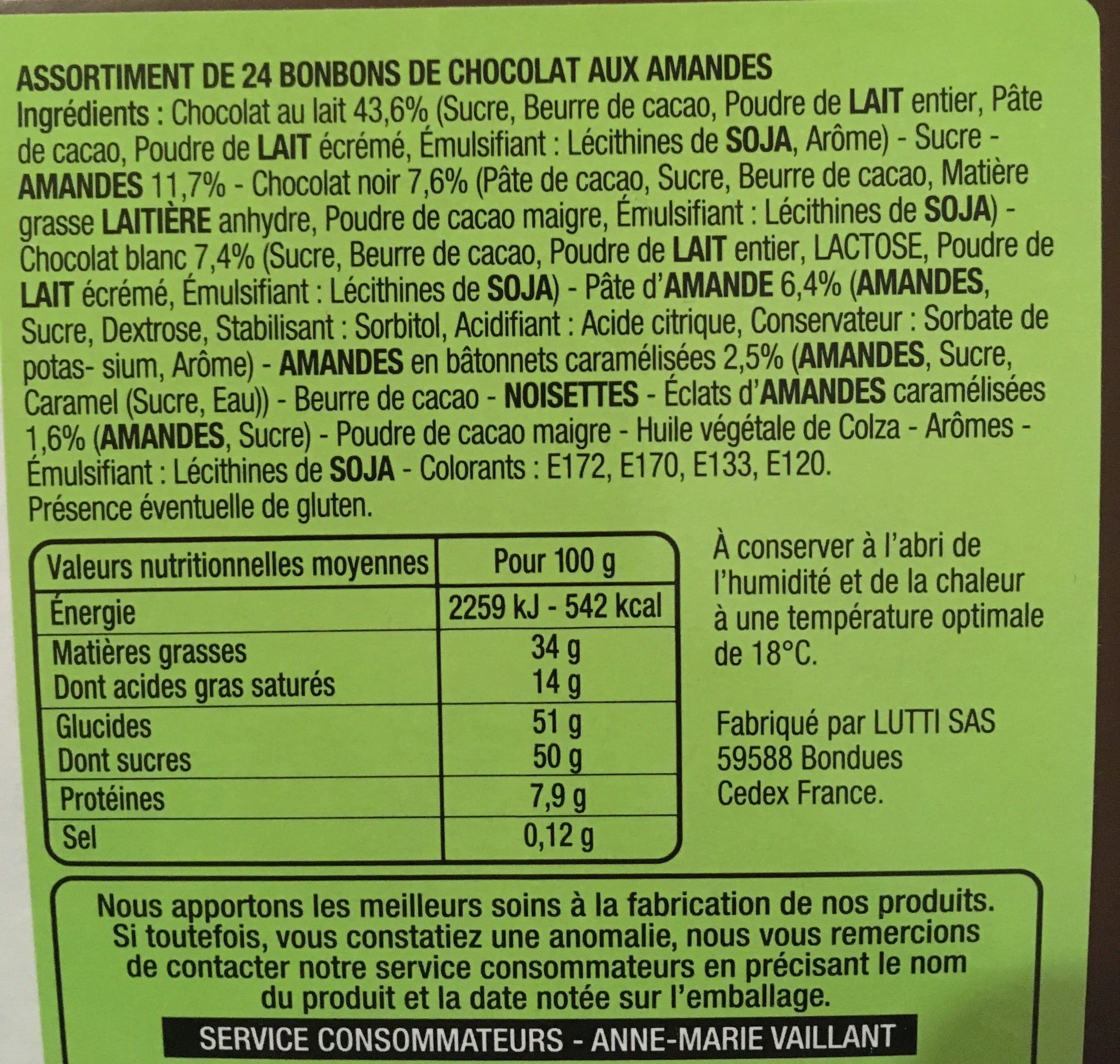 Lutti Chocolat à l'amande packshot