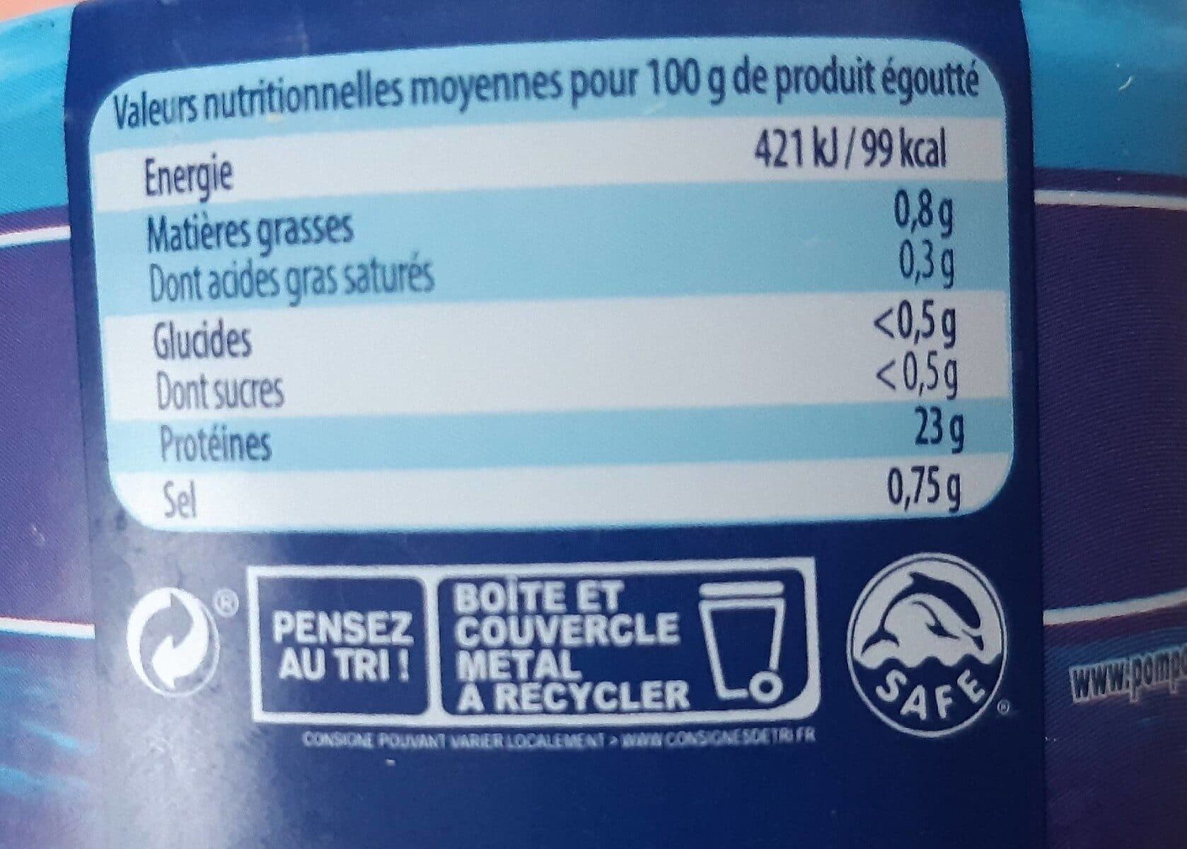 Pompon rouge Thon albacore au naturel packshot