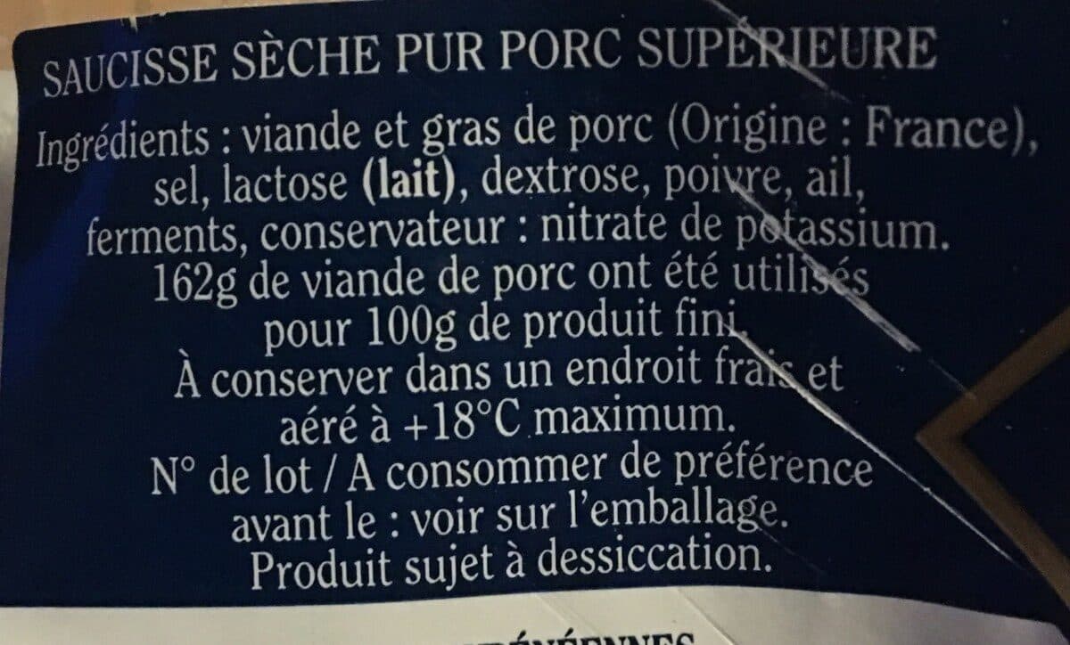 Open Food Facts 250G Saucisse Seche Des Pyrenees Salaison Pyreneenne packshot