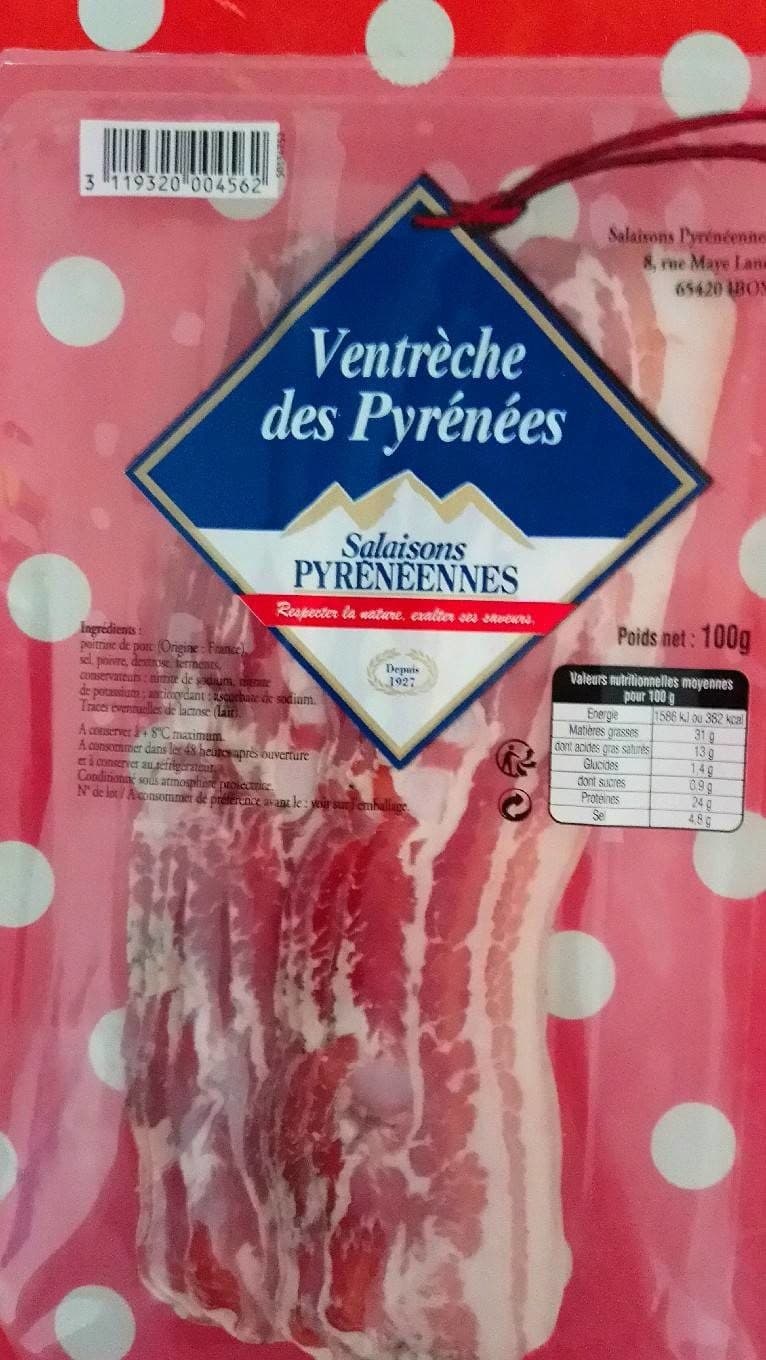 Salaisons Pyrénéennes Ventreche des Pyrénées packshot