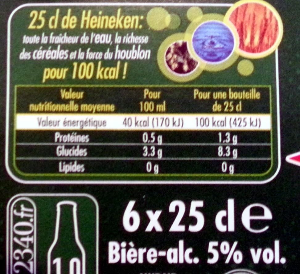 Heineken Bière blonde (pack de 6 x 25 cl) Heineken packshot