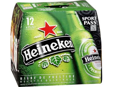 Heineken Bière blonde (pack de 12 x 25 cl) Heineken packshot