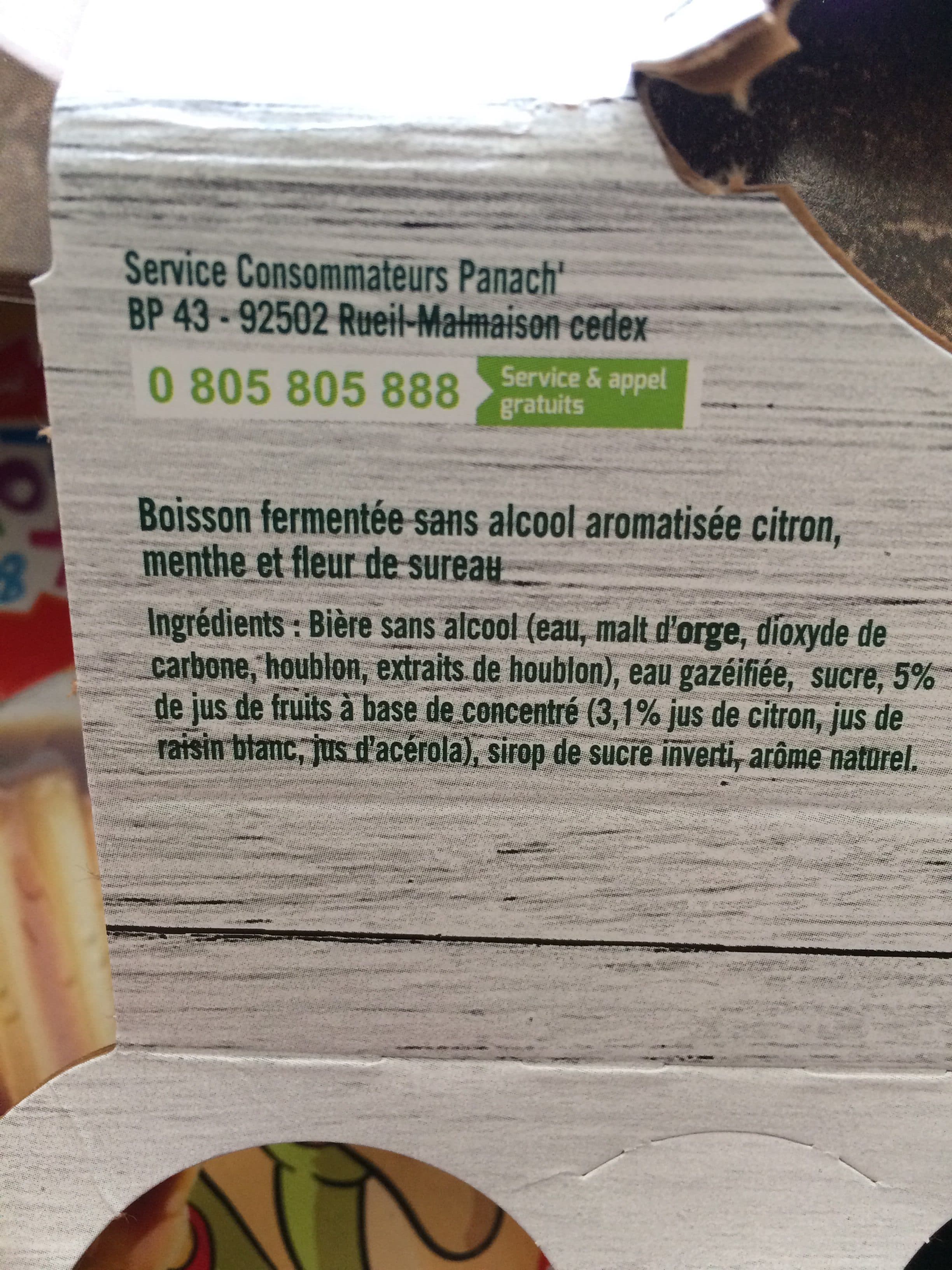 Panach Bière sans alcools citron, menthe et fleur de sureau, 6x33cl packshot