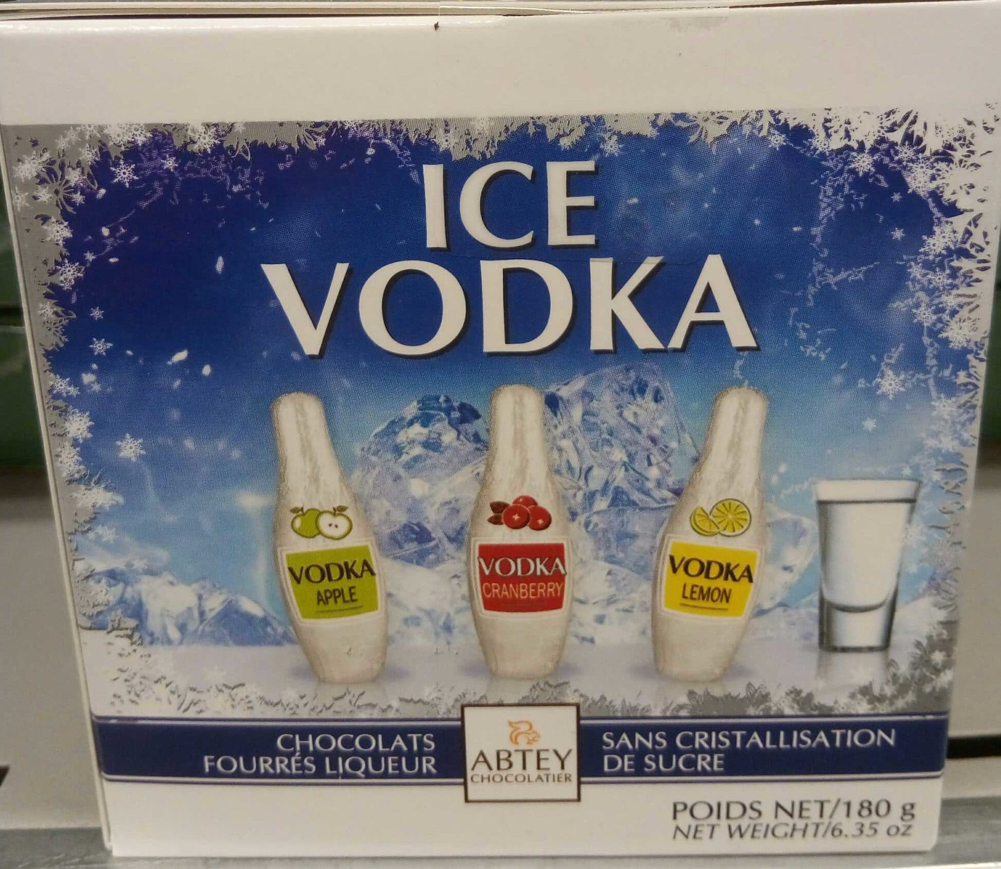 Abtey Ice Vodka Chocolats fourrés liqueur packshot