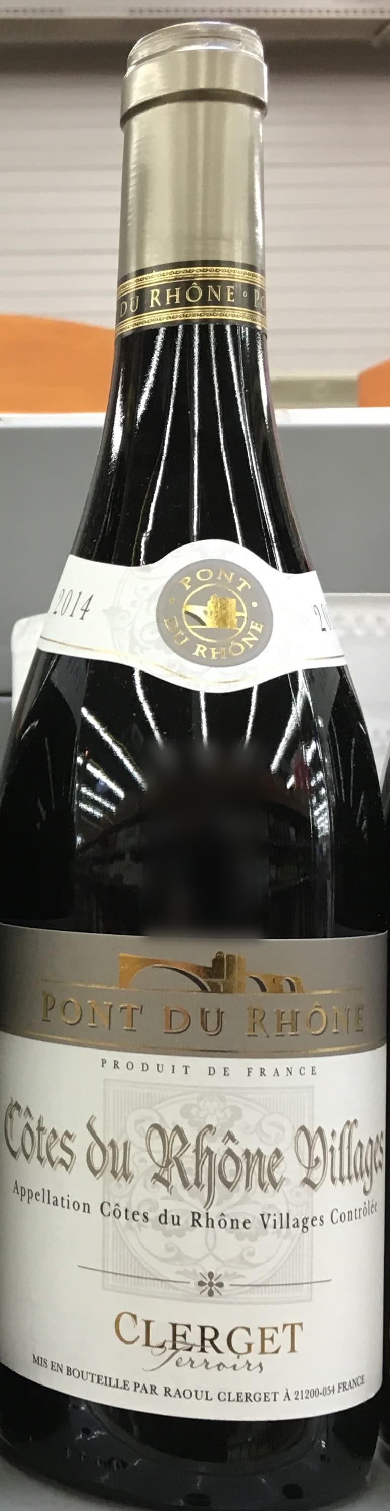 Clerget Terroirs Pont du Rhône 2014 packshot