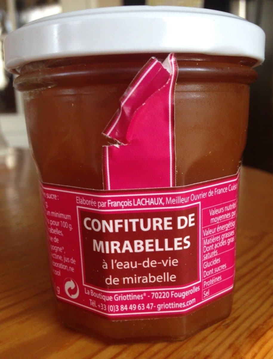 Griottines Confiture de mirabelles a l'eau de vie de mirabelle packshot