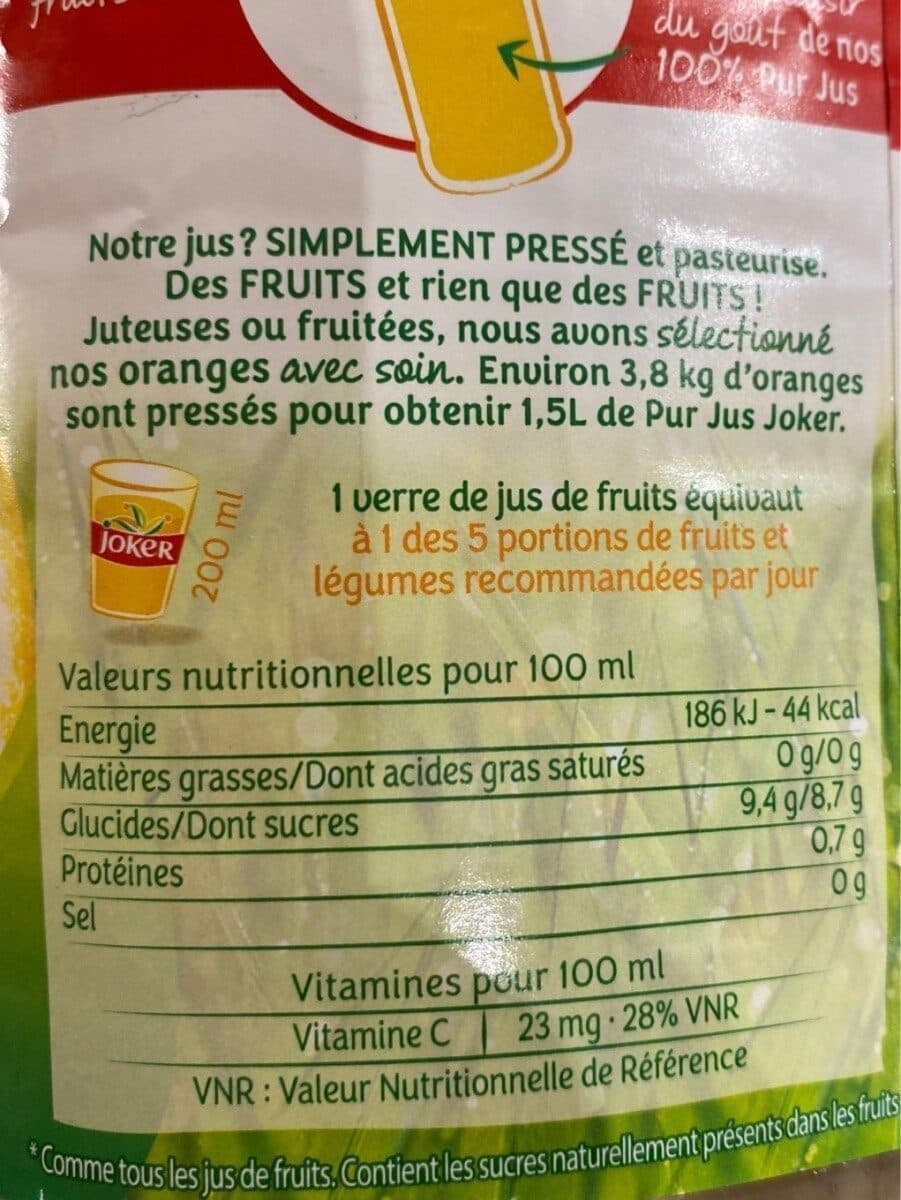 Joker Le Pur Jus avec pulpe packshot