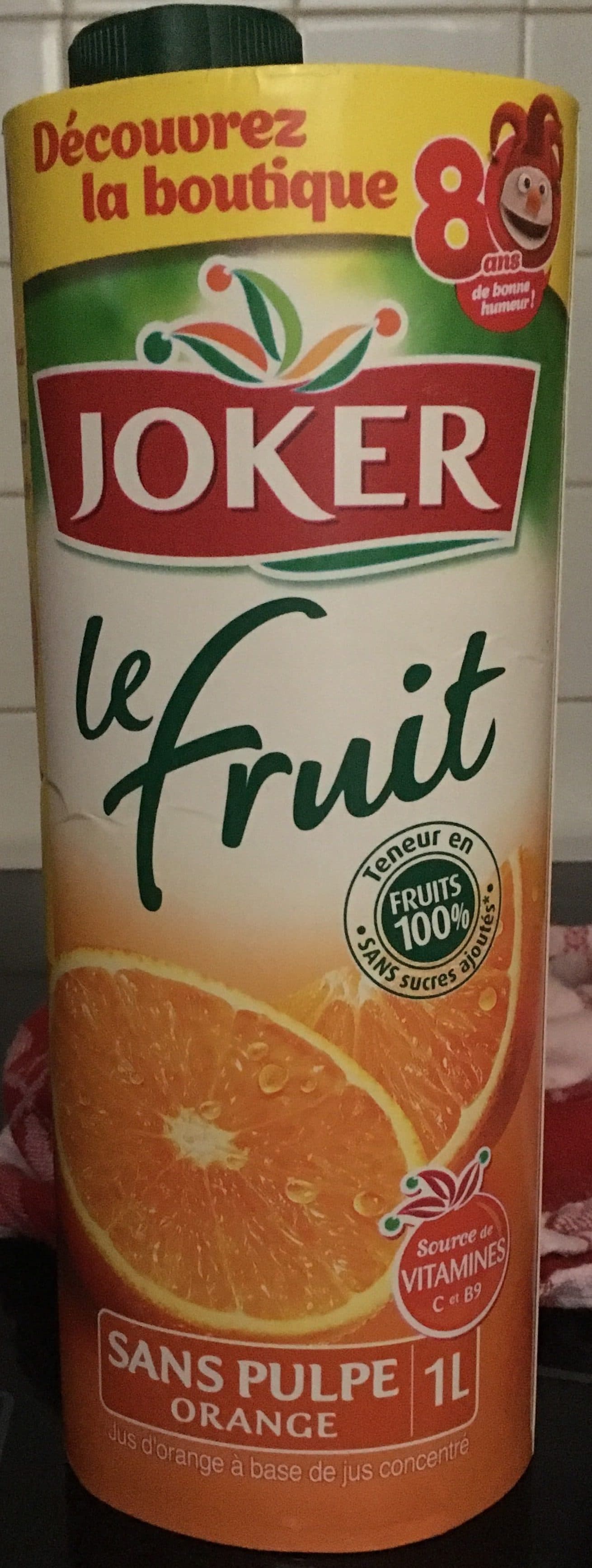 Joker Le fruit Orange Sans pulpe packshot