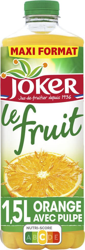 Joker Jus d'orange avec pulpe à base de jus concentré. packshot