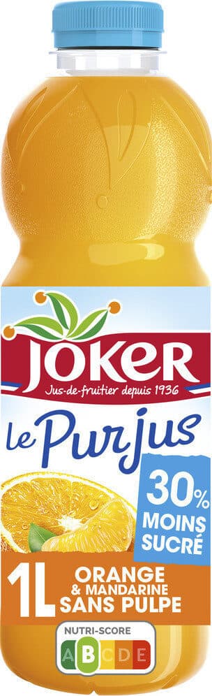 Joker PUR JUS -30% sucre 3 FRUITS - OrangeMandarine packshot