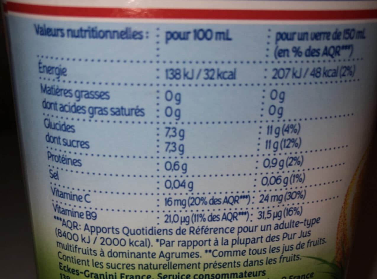 Joker PUR JUS -30% sucre 3 FRUITS - OrangeMandarine packshot