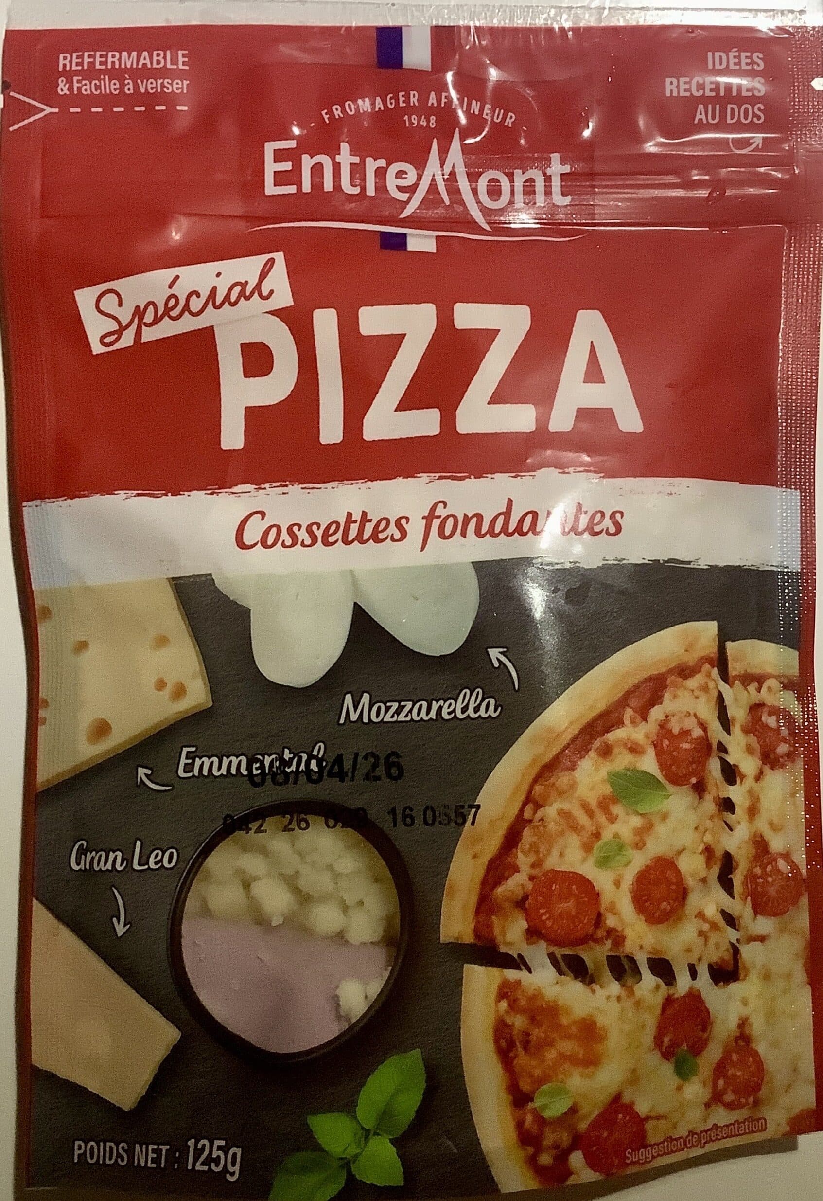 Entremont Spécial Pizza mozzarella, emmental & gran Leo packshot