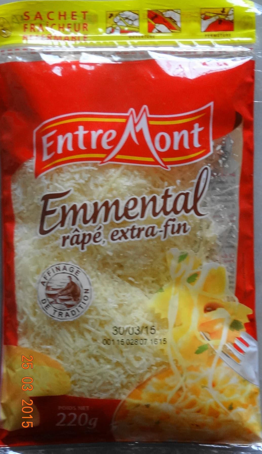 EntreMont Emmental, râpé extra-fin, 29% Mg packshot