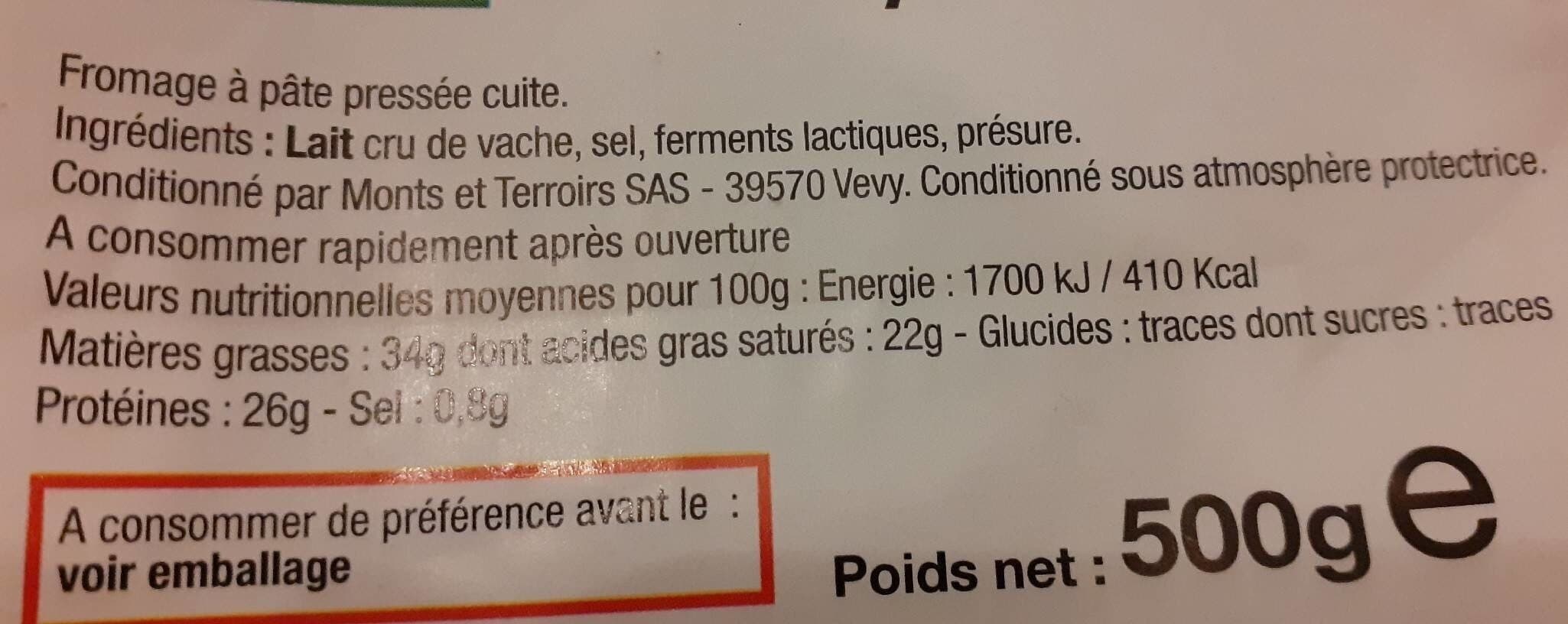 Open Food Facts Comté râpé packshot