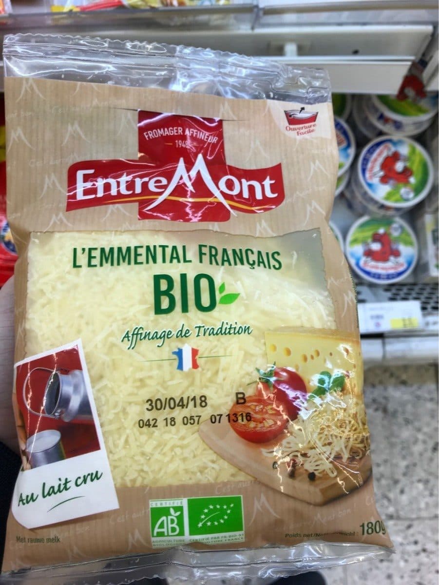 Entremont L'emmental Français râpé Bio packshot