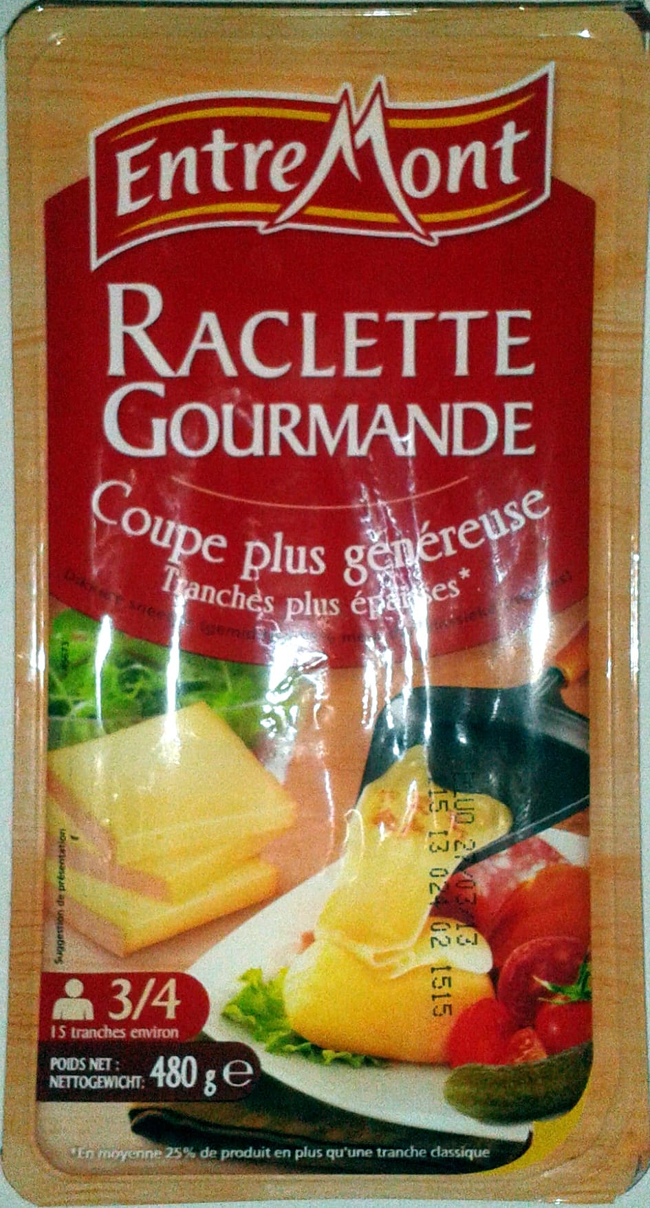 Entremont Raclette Gourmande (28% MG) - 480 g - EntreMont packshot