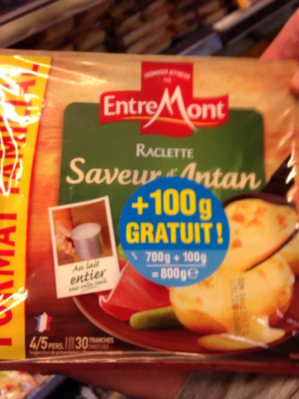 Entremont Fromage a raclette saveur d'antan entremont packshot