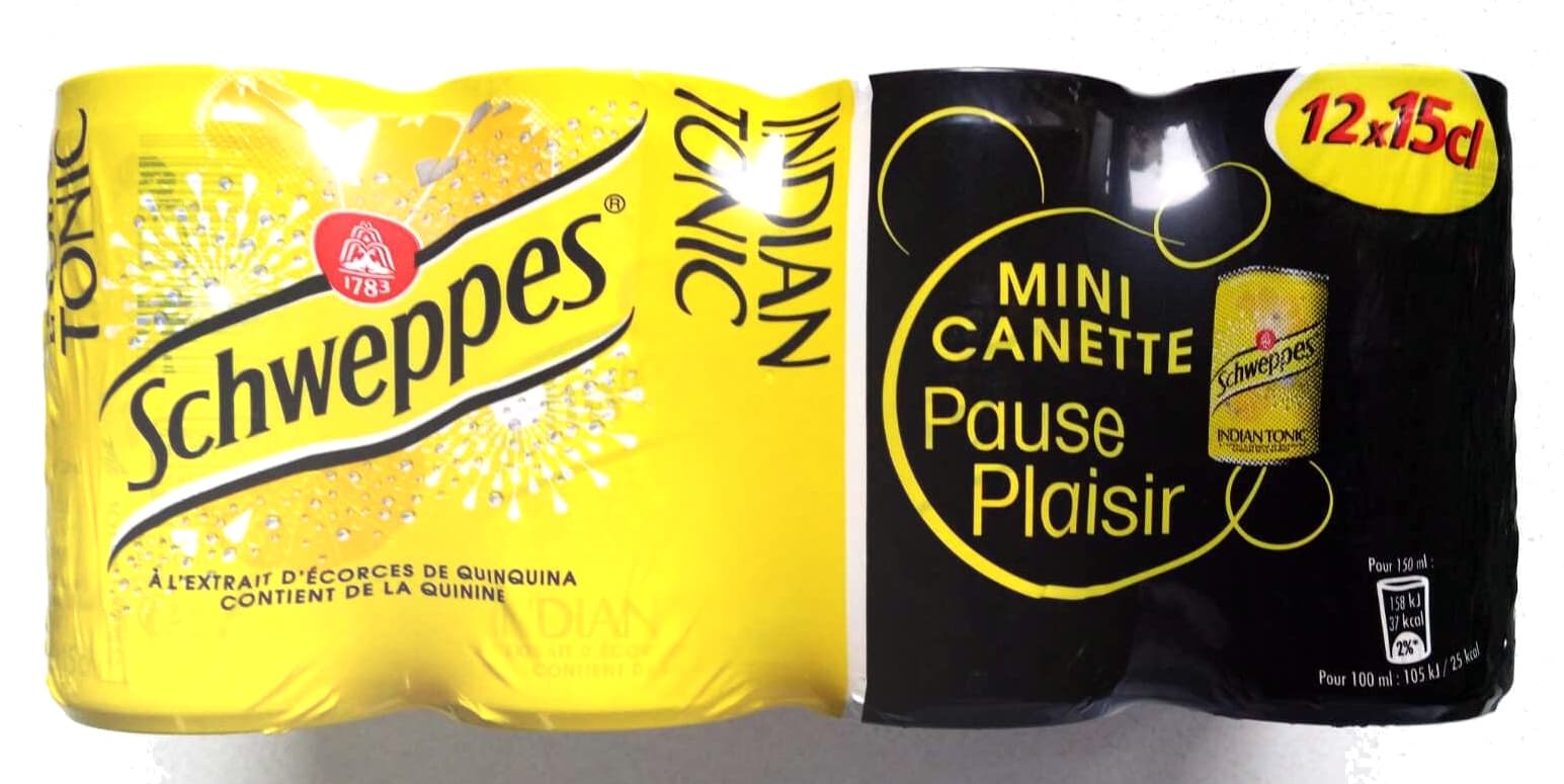 Schweppes Indian Tonic - Boisson gazeuse rafraîchissante mini canette packshot