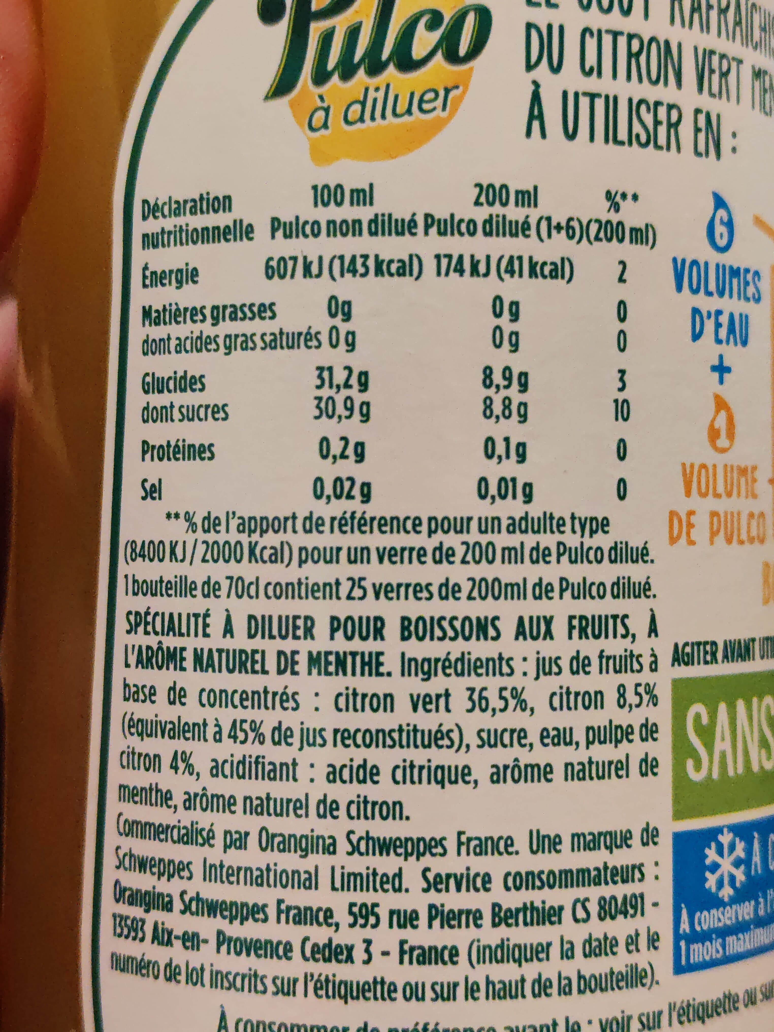 Pulco Sirop citron vert et menthe packshot